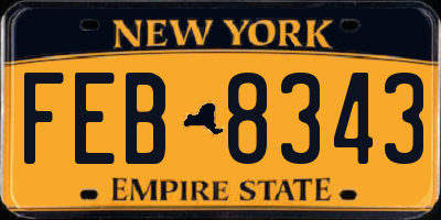 NY license plate FEB8343