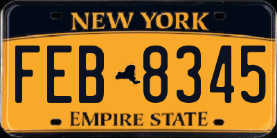 NY license plate FEB8345