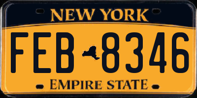NY license plate FEB8346