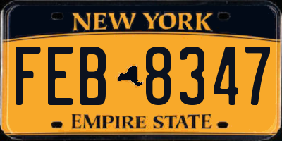 NY license plate FEB8347