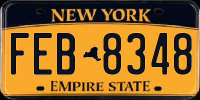 NY license plate FEB8348