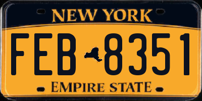 NY license plate FEB8351