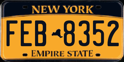 NY license plate FEB8352