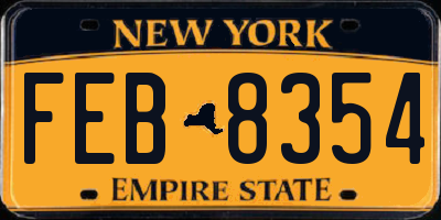 NY license plate FEB8354