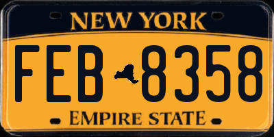 NY license plate FEB8358