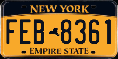 NY license plate FEB8361