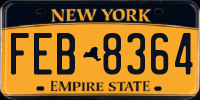 NY license plate FEB8364