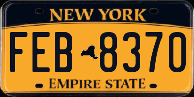 NY license plate FEB8370