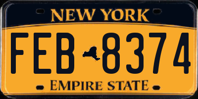 NY license plate FEB8374