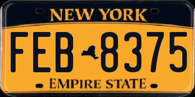 NY license plate FEB8375