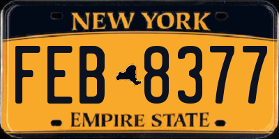 NY license plate FEB8377