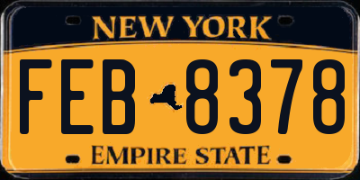 NY license plate FEB8378