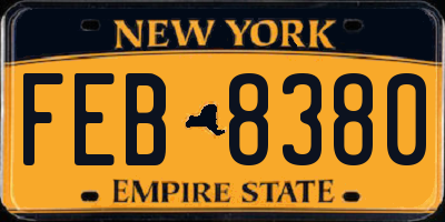 NY license plate FEB8380