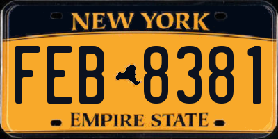 NY license plate FEB8381