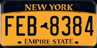 NY license plate FEB8384