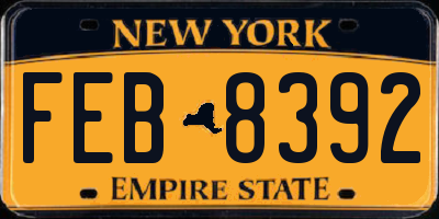NY license plate FEB8392