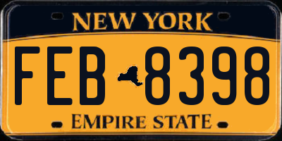 NY license plate FEB8398
