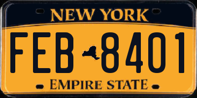NY license plate FEB8401
