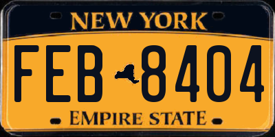 NY license plate FEB8404