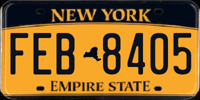 NY license plate FEB8405