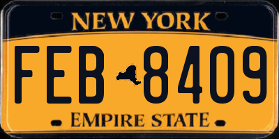 NY license plate FEB8409