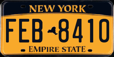NY license plate FEB8410