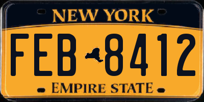 NY license plate FEB8412