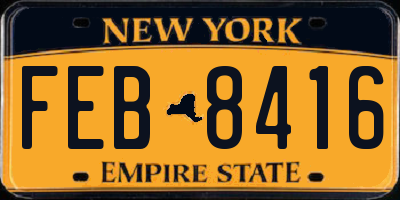 NY license plate FEB8416