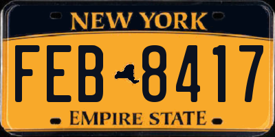 NY license plate FEB8417