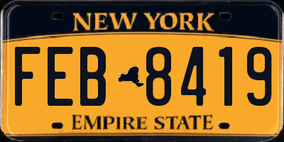 NY license plate FEB8419