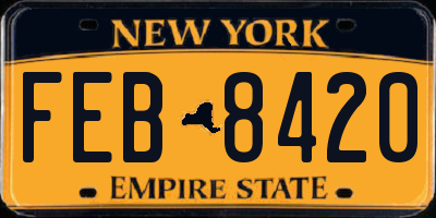 NY license plate FEB8420