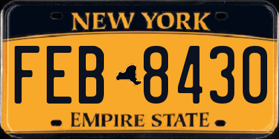 NY license plate FEB8430