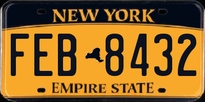 NY license plate FEB8432