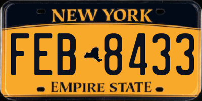 NY license plate FEB8433