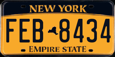 NY license plate FEB8434