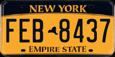 NY license plate FEB8437