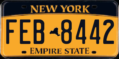 NY license plate FEB8442