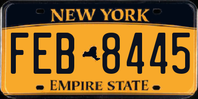 NY license plate FEB8445