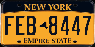 NY license plate FEB8447
