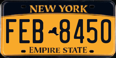 NY license plate FEB8450