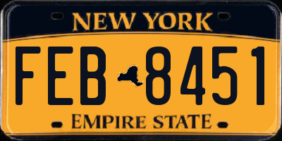 NY license plate FEB8451