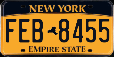 NY license plate FEB8455
