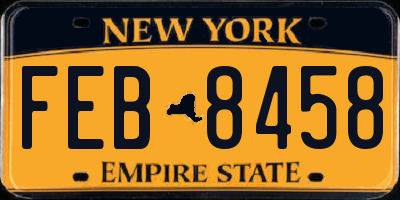 NY license plate FEB8458
