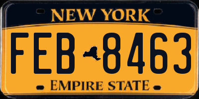 NY license plate FEB8463