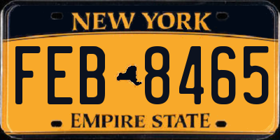 NY license plate FEB8465