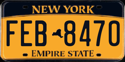 NY license plate FEB8470