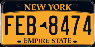 NY license plate FEB8474