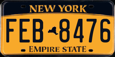 NY license plate FEB8476