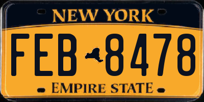 NY license plate FEB8478