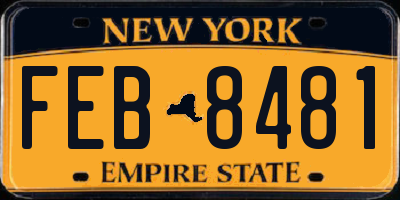 NY license plate FEB8481
